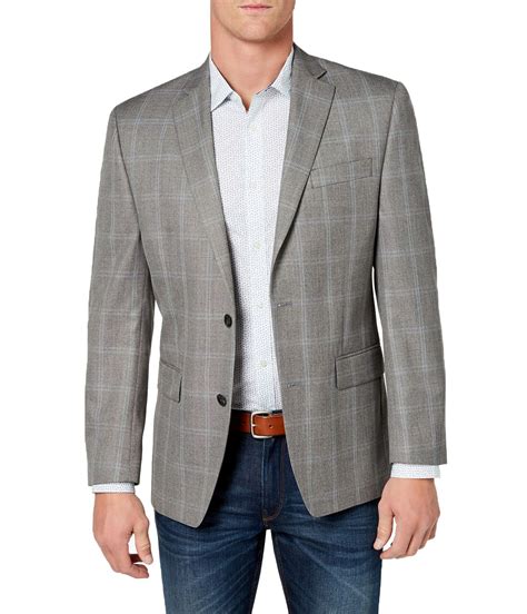 michael kors men's classic-fit grey plaid sport coat|Michael Kors men's hipster jacket.